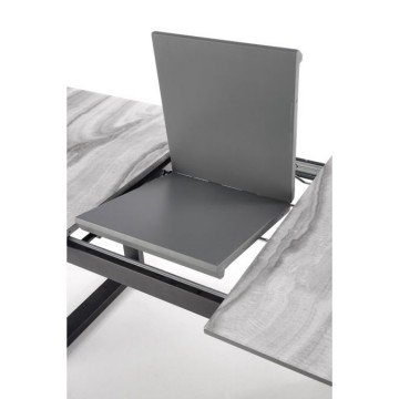 Фото4.Обідній стіл MARLEY 160 (200) x90 Halmar білий мармур / чорний